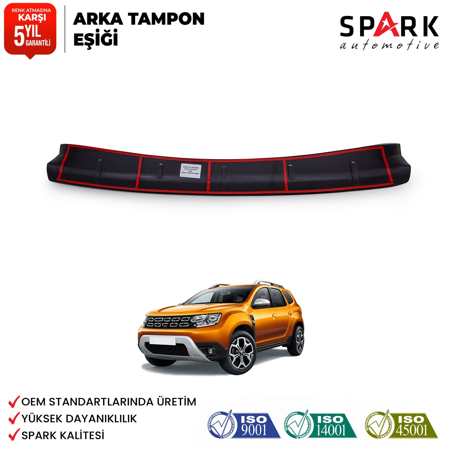 Dacia Duster 2018-2024 Yıl Aralığı Uyumlu Arka Tampon Eşiği Mat