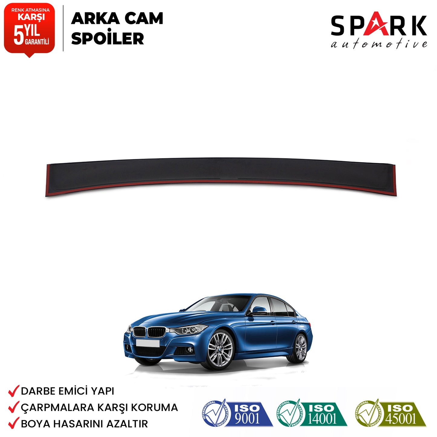 Bmw F30 Arka Cam Üstü Spoyler Uyumlu 2011-2019