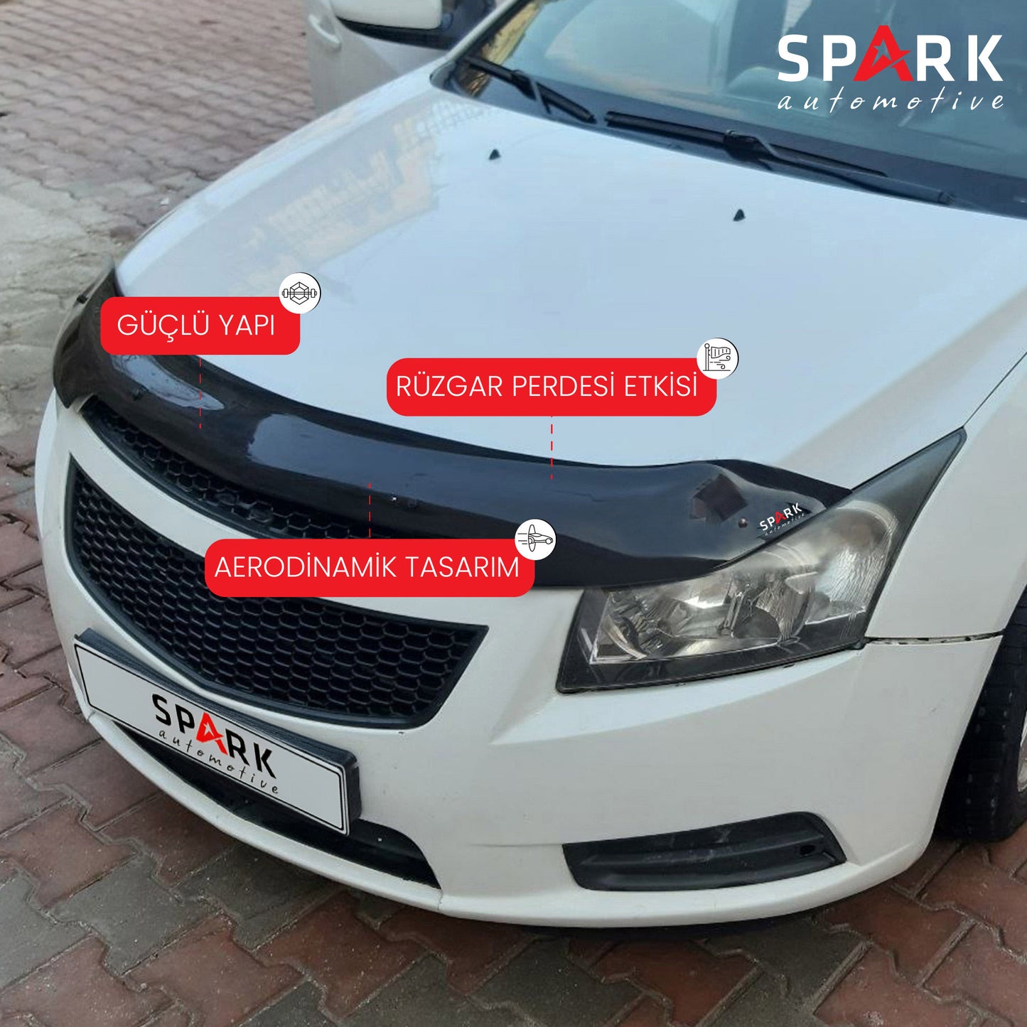 Chevrolet Cruze 2008-2016 Uyumlu Kaput Rüzgarlığı 3mm