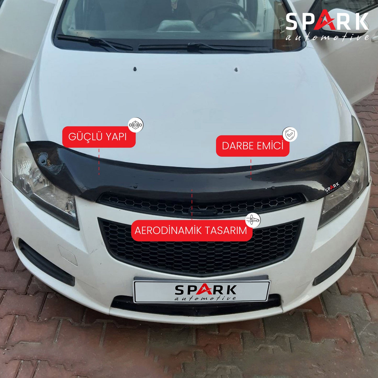 Chevrolet Cruze 2008-2016 Uyumlu Kaput Rüzgarlığı 3mm