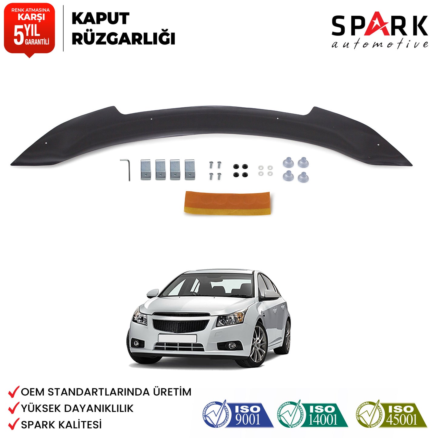 Chevrolet Cruze 2008-2016 Uyumlu Kaput Rüzgarlığı 4mm