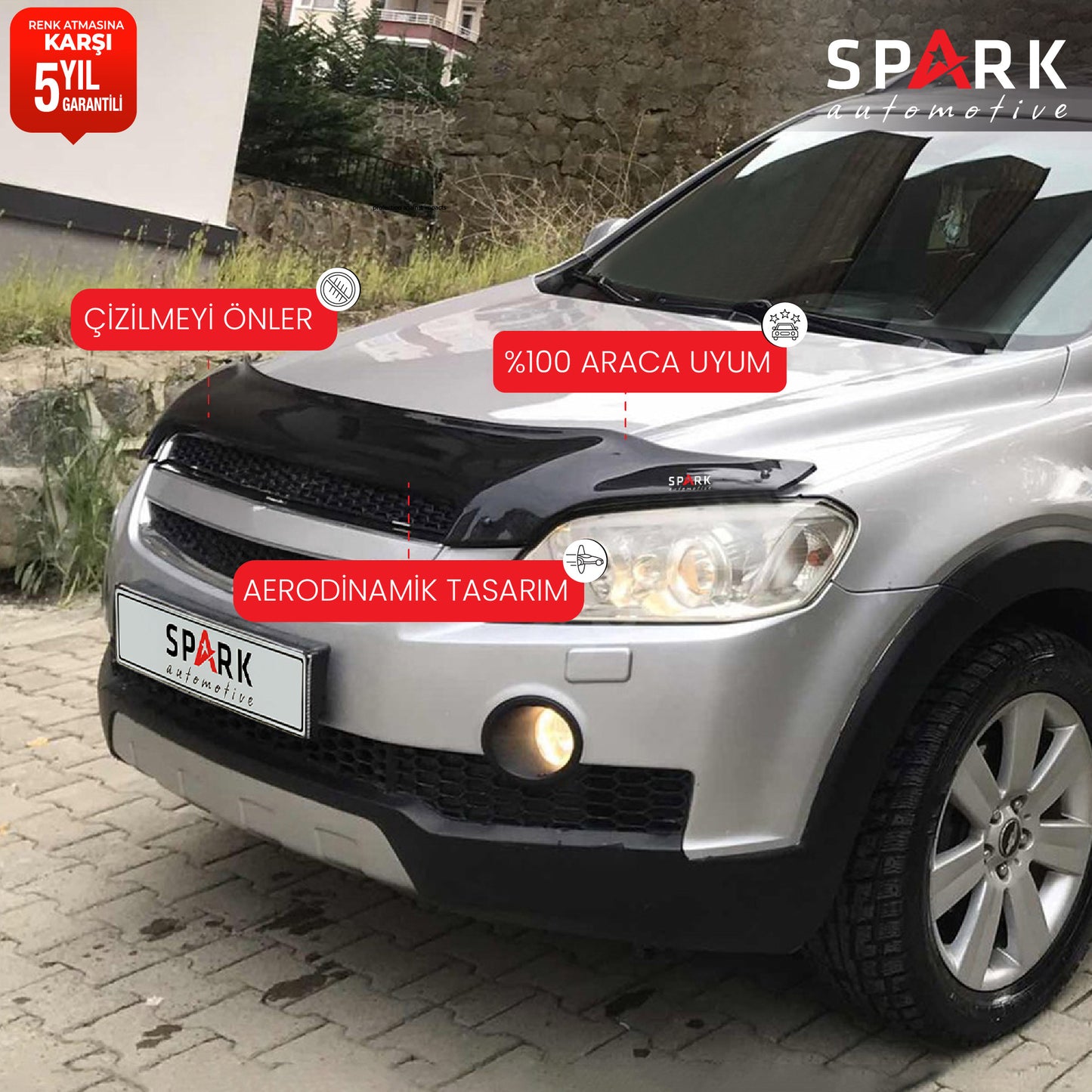 Chevrolet Captiva 2006-2012 Yıl Aralığı Uyumlu Kaput Rüzgarlığı 3mm