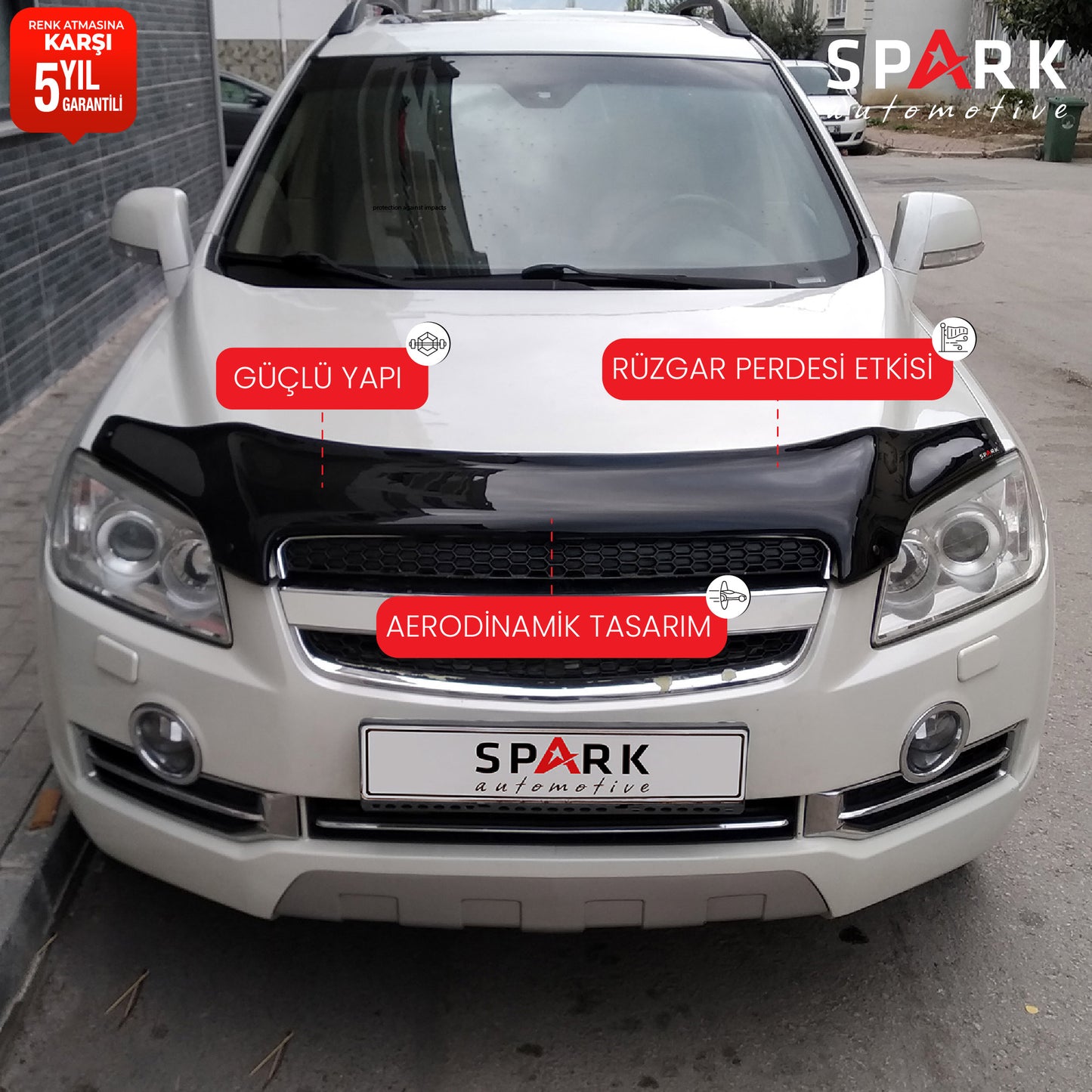 Chevrolet Captiva 2006-2012 Yıl Aralığı Uyumlu Kaput Rüzgarlığı 3mm