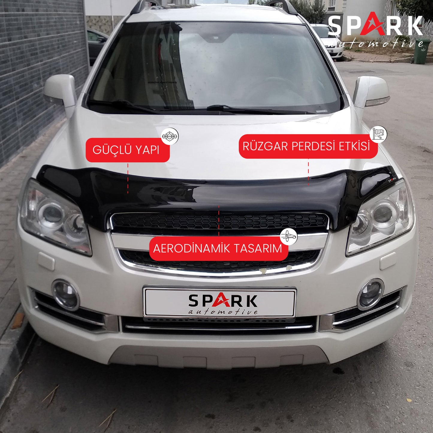 Chevrolet Captiva 2006-2012 Yıl Aralığı Uyumlu Kaput Rüzgarlığı 4mm