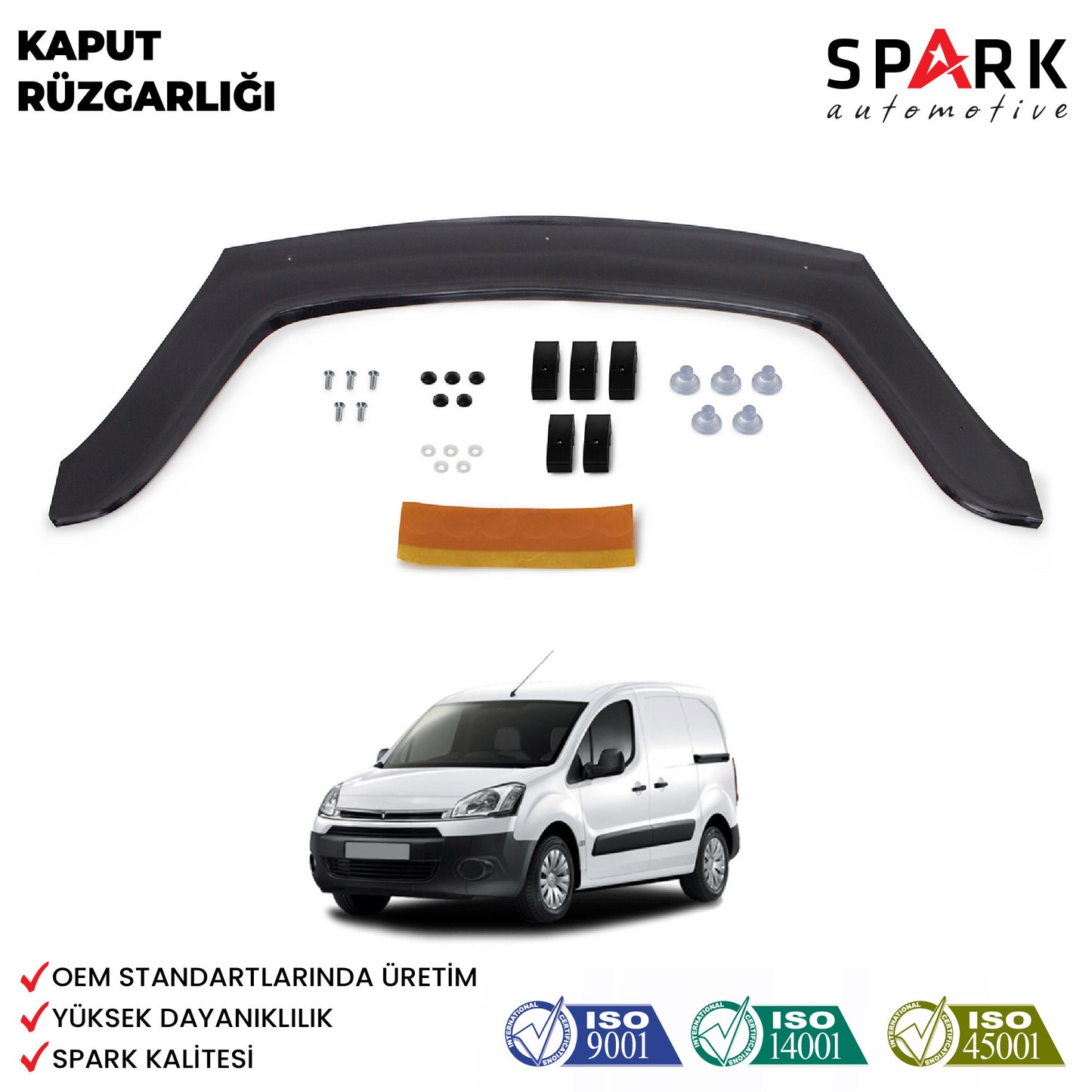 Citroen Berlingo 2009-2018 Yılı Arası Uyumlu Kaput Rüzgarlığı 4mm