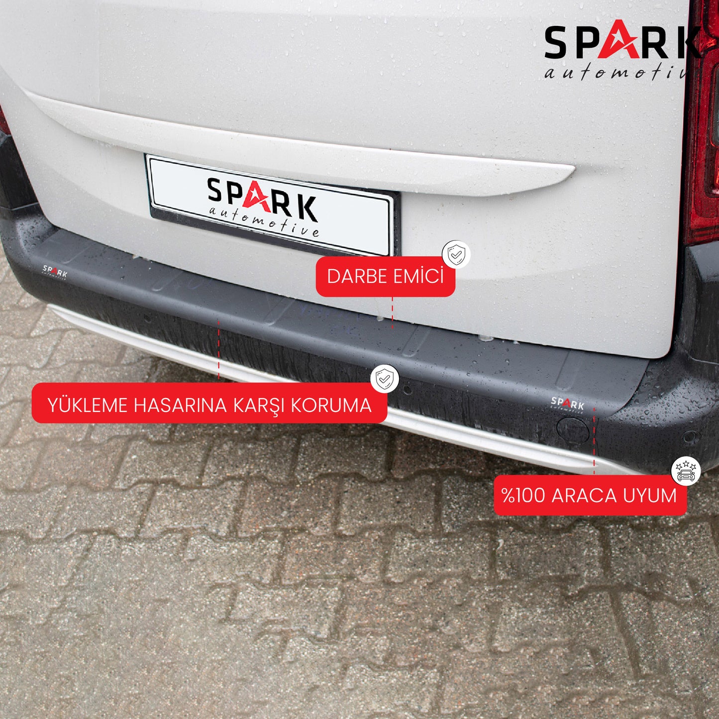 Citroen Berlingo 2019- Yılı ve Sonrası Uyumlu Arka Tampon Eşiği Mat