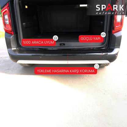 Citroen Berlingo 2019- Yılı ve Sonrası Uyumlu Arka Tampon Eşiği Parlak