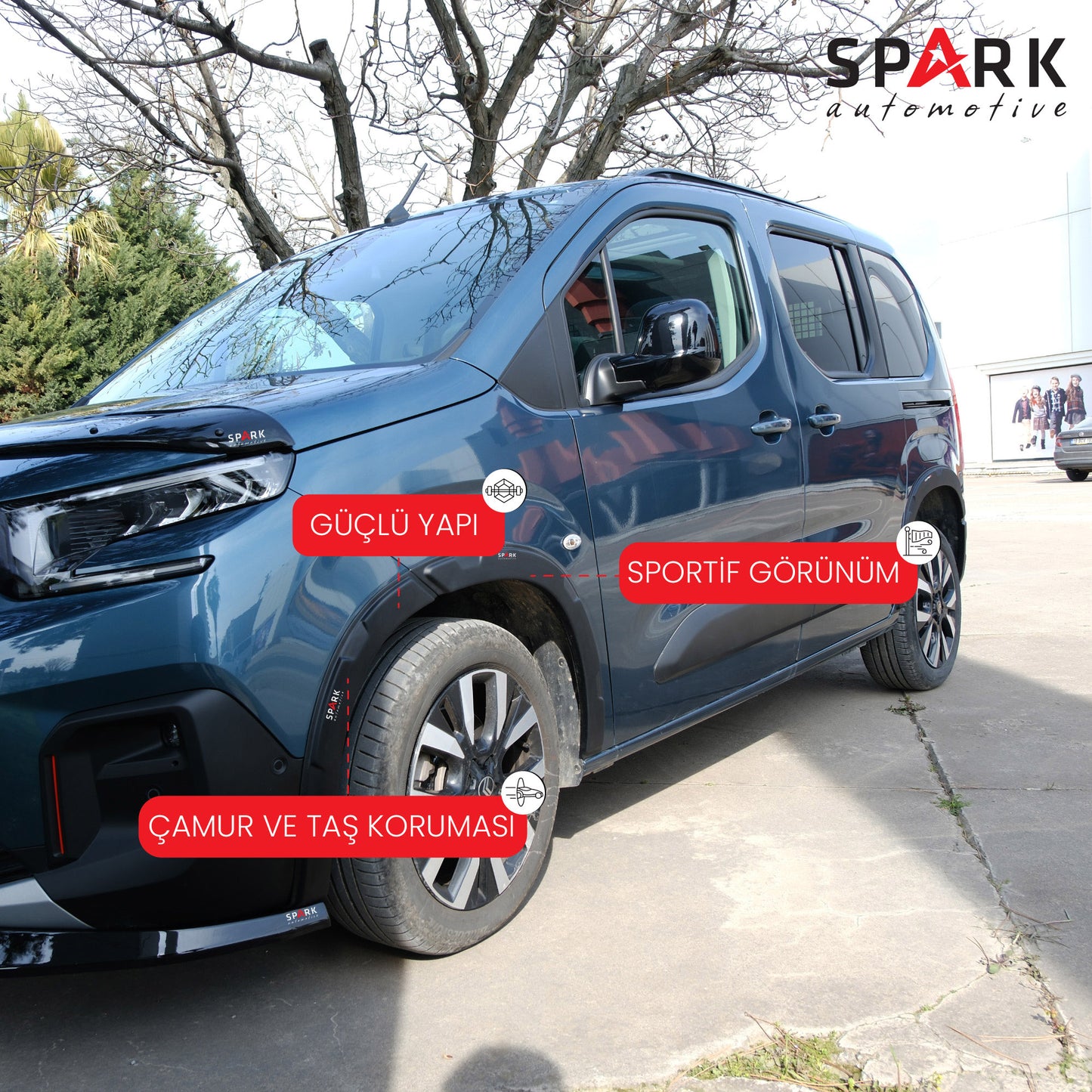 Citroen Berlingo 2019- Yılı ve Sonrası Uyumlu Çamurluk Dodik 8 Parça