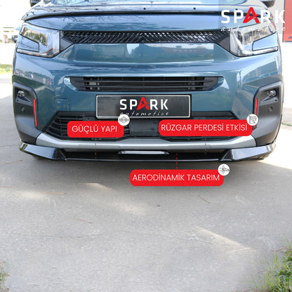 Citroen Berlingo 2019- Yılı ve Sonrası Uyumlu Ön Tampon Lip