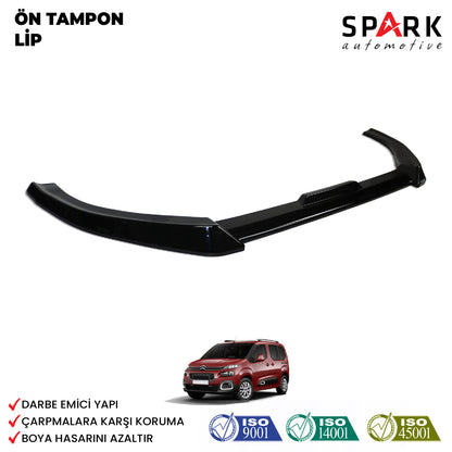 Citroen Berlingo 2019- Yılı ve Sonrası Uyumlu Ön Tampon Lip