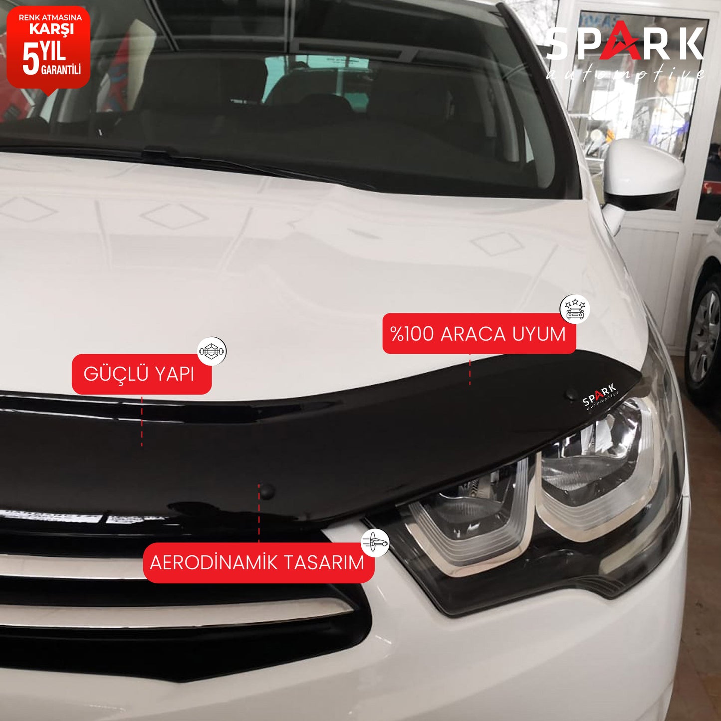 Citroen C-4 2011- Yılı ve Sonrası Uyumlu Kaput Rüzgarlığı 3mm