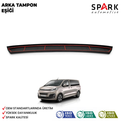 Citroen Jumpy 2017- Yılı ve Sonrası Uyumlu Arka Tampon Eşiği Parlak