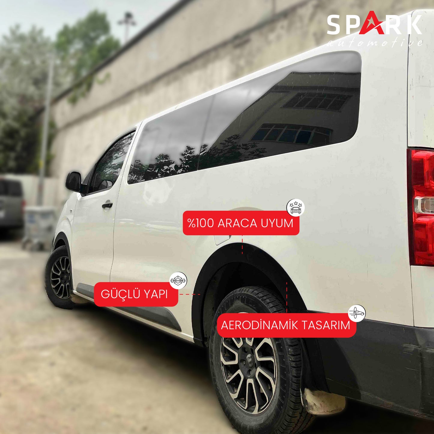 Citroen Jumpy 2017- Yılı ve Sonrası Uyumlu Çamurluk Dodik 8 Parça