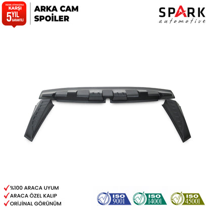 Dacia Duster 2010-2017 Yıl Aralığı Uyumlu Arka Cam Spoyler 3 Parça