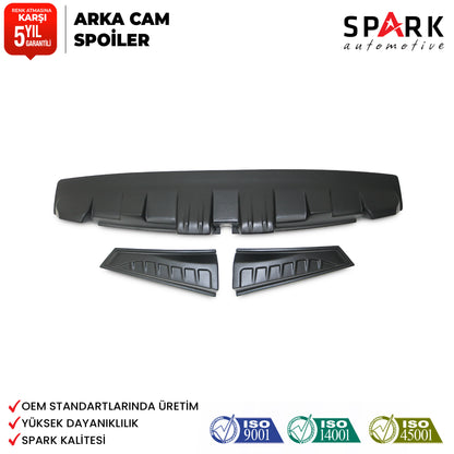 Dacia Duster 2010-2017 Yıl Aralığı Uyumlu Arka Cam Spoyler 3 Parça