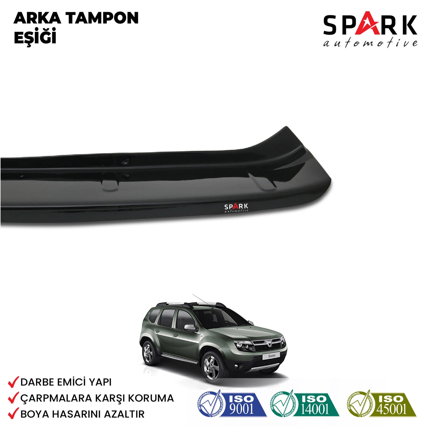 Dacia Duster 2010-2017 Yıl Aralığı Uyumlu Arka Tampon Eşiği Parlak