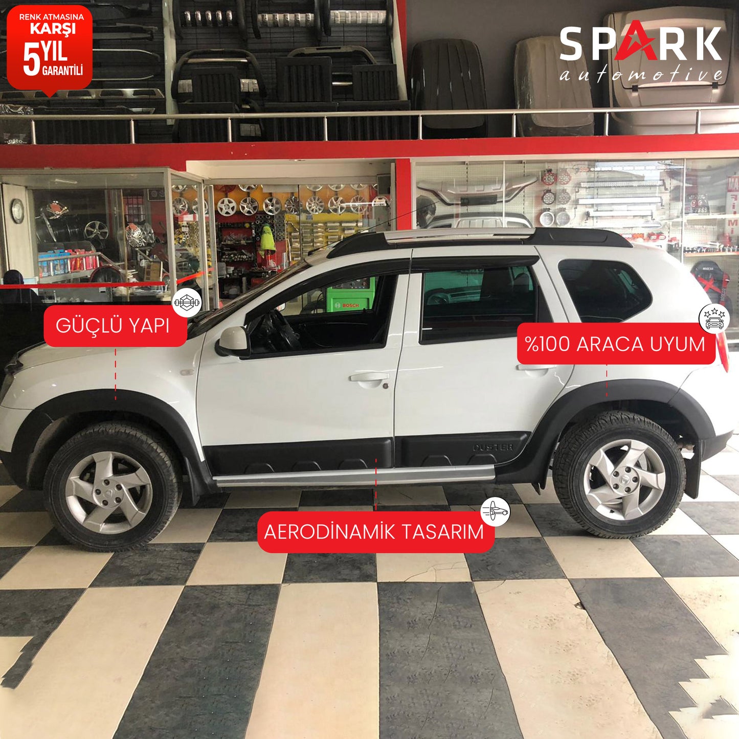 Dacia Duster 2010-2017 Yıl Aralığı Uyumlu 8 Parça Çamurluk Dodik