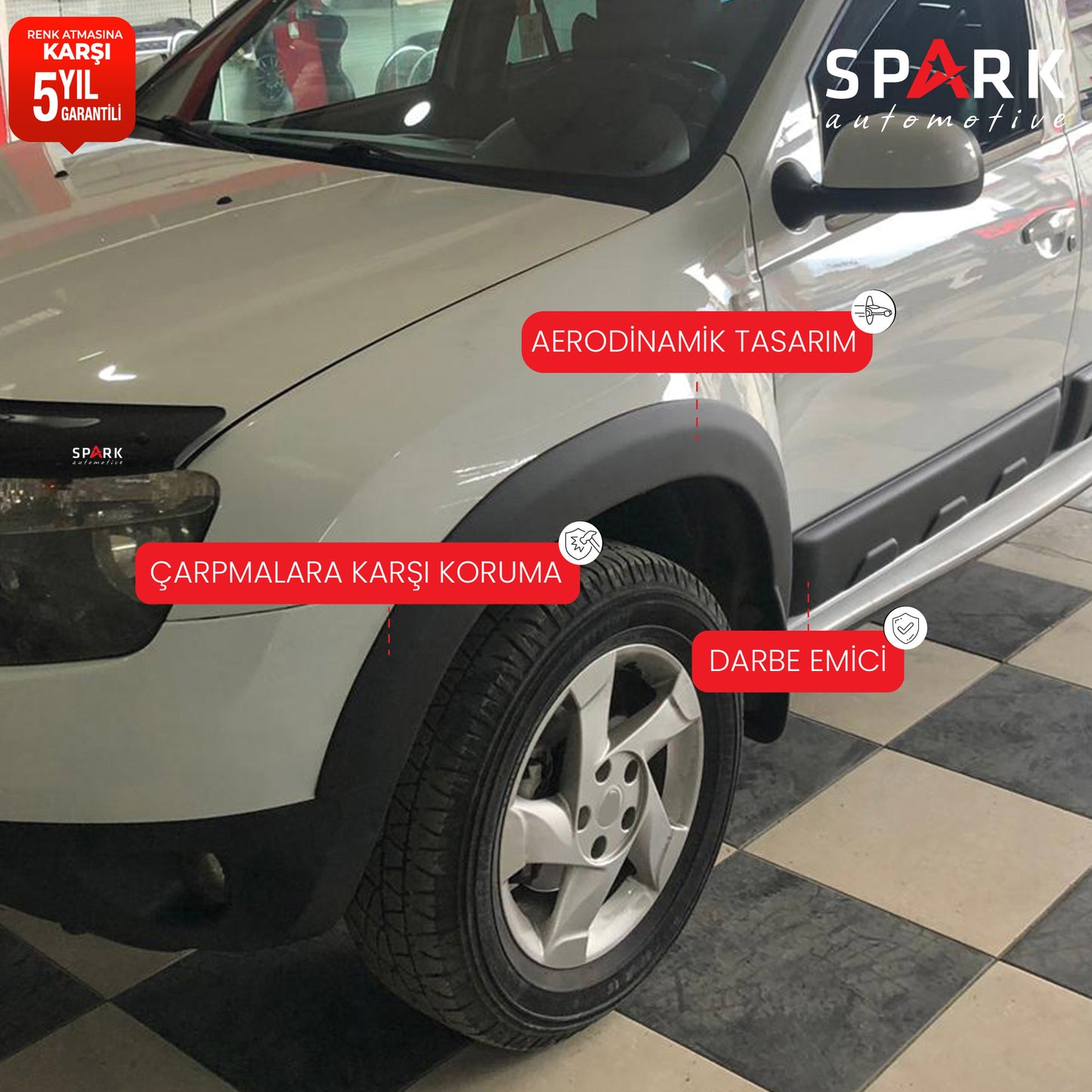 Dacia Duster 2010-2017 Yıl Aralığı Uyumlu 8 Parça Çamurluk Dodik