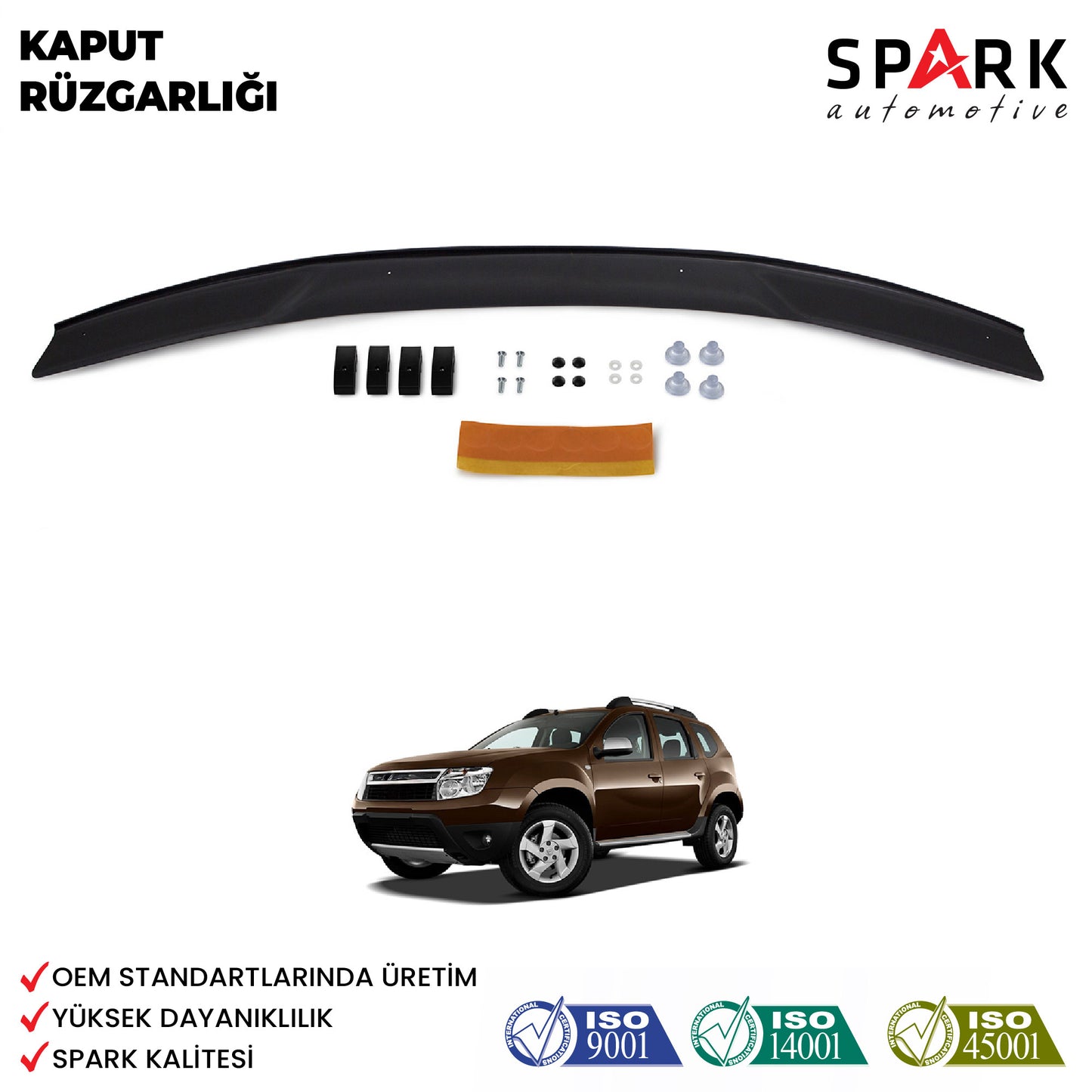 Dacia Duster 2010-2017 Yıl Aralığı Uyumlu Kaput Rüzgarlığı 4mm