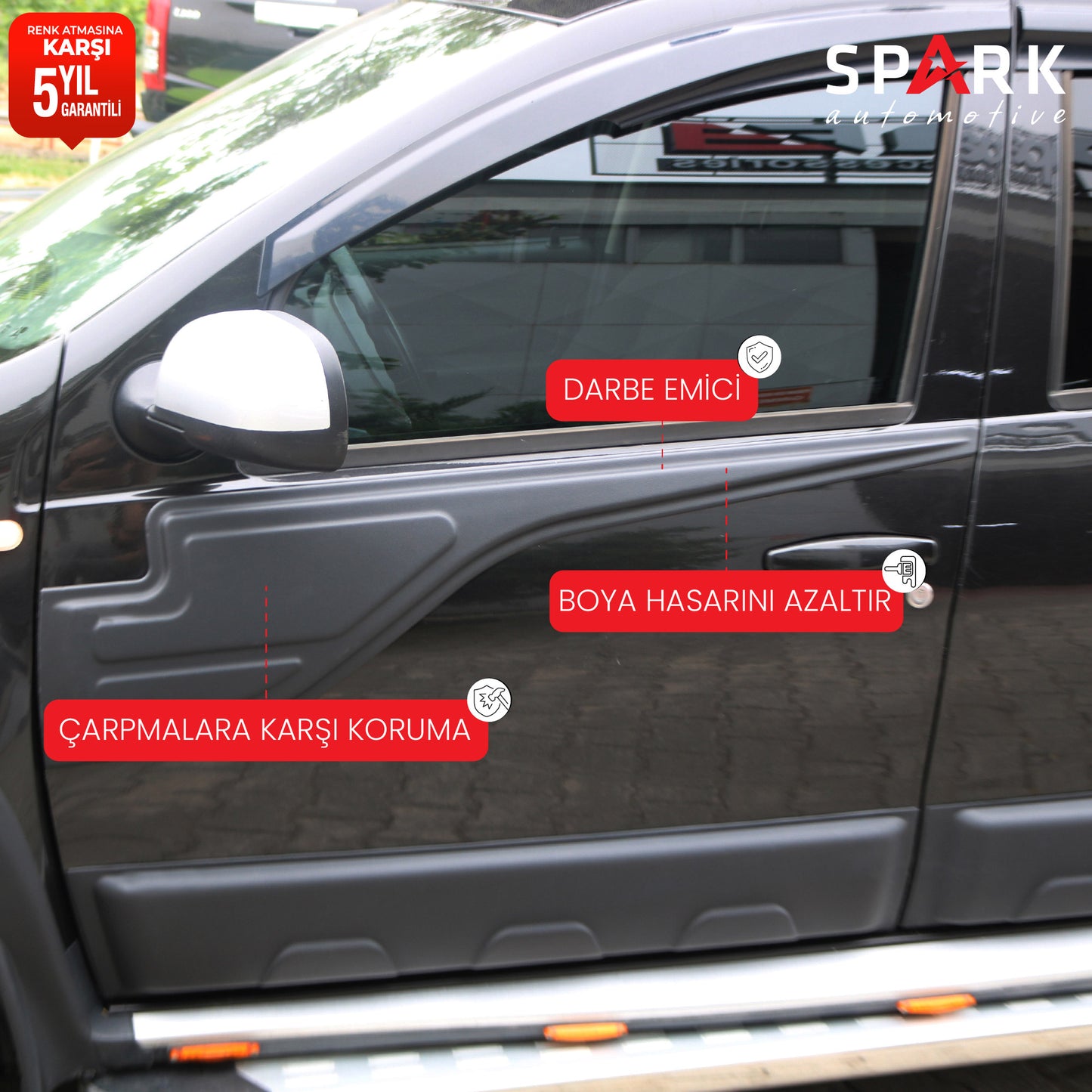 Dacia Duster 2010-2017 Yıl Aralığı Uyumlu Yarasa Kapı Kaplama 2 Parça