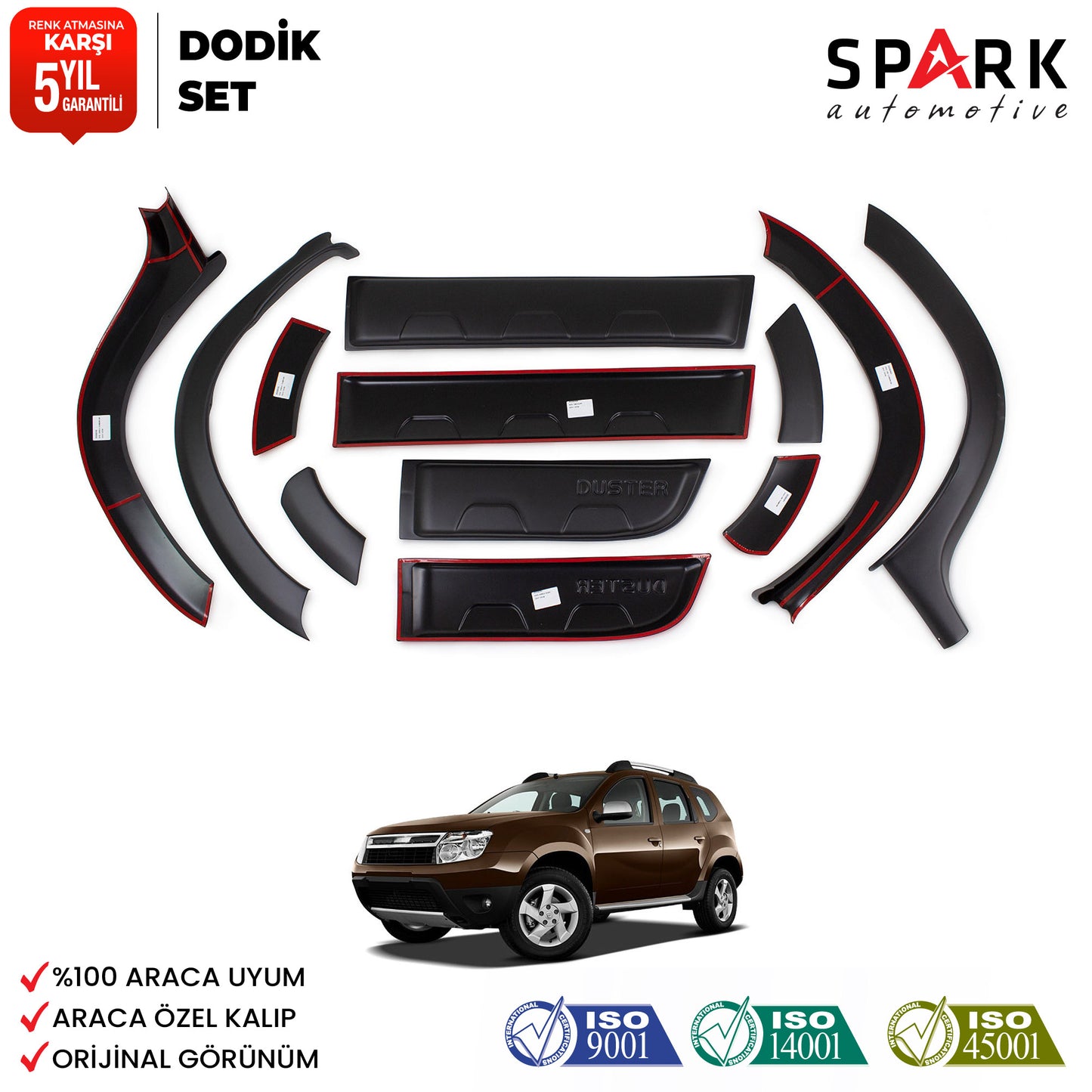 Dacia Duster 2010-2017 Yıl Aralığı Uyumlu Dodik Set 12 Parça