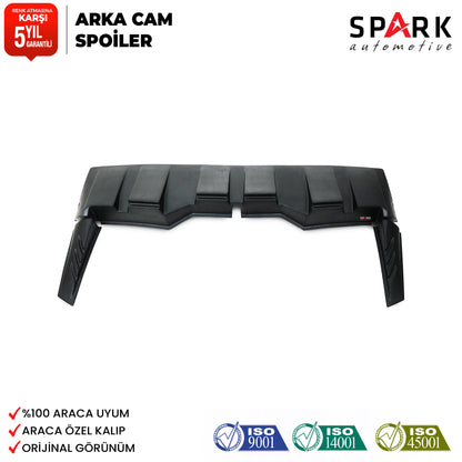 Dacia Duster 2018-2022 Yıl Aralığı Uyumlu Arka Cam Spoiler 3 Parça