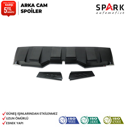 Dacia Duster 2018-2022 Yıl Aralığı Uyumlu Arka Cam Spoiler 3 Parça