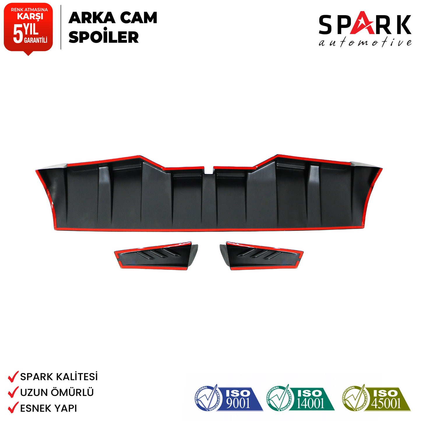 Dacia Duster 2018-2022 Yıl Aralığı Uyumlu Arka Cam Spoiler 3 Parça