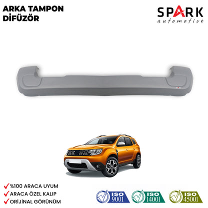 Dacia Duster 2018-2024 Yıl Aralığı Uyumlu Arka Tampon U Difüzör