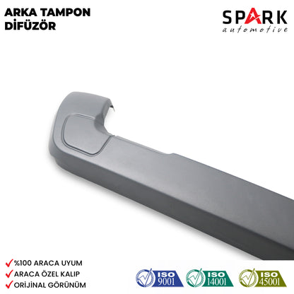 Dacia Duster 2018-2024 Yıl Aralığı Uyumlu Arka Tampon U Difüzör