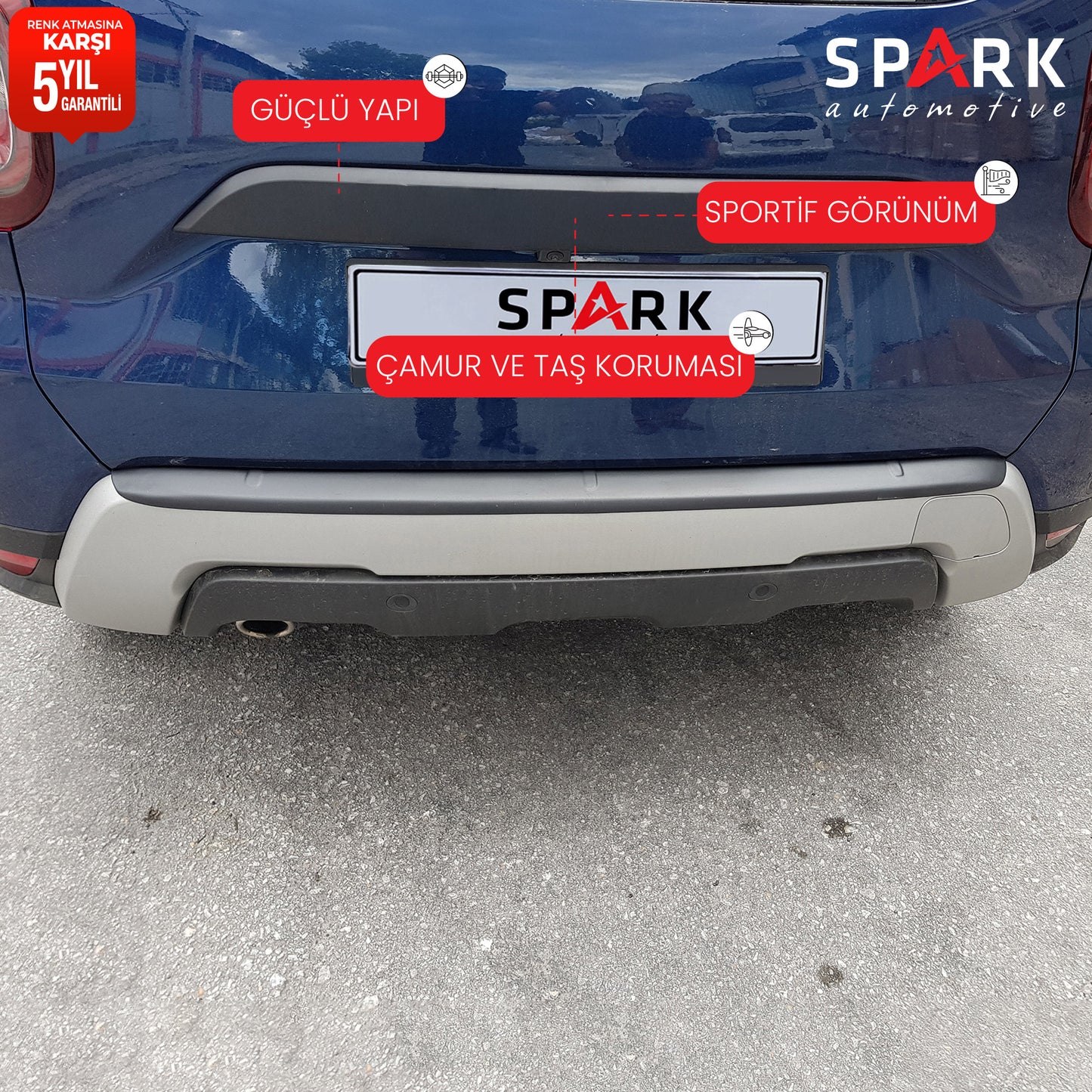 Dacia Duster 2018-2024 Yıl Aralığı Uyumlu Arka Tampon Eşiği Mat