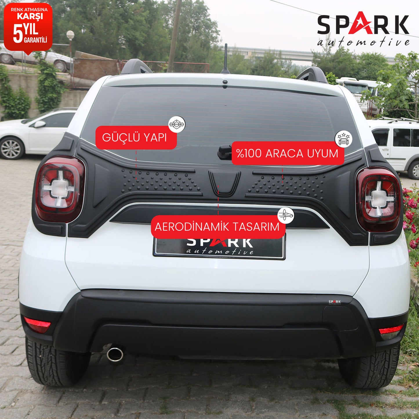 Dacia Duster 2018-2024 Yıl Aralığı Uyumlu Bagaj Kapağı Dodik 3 Parça