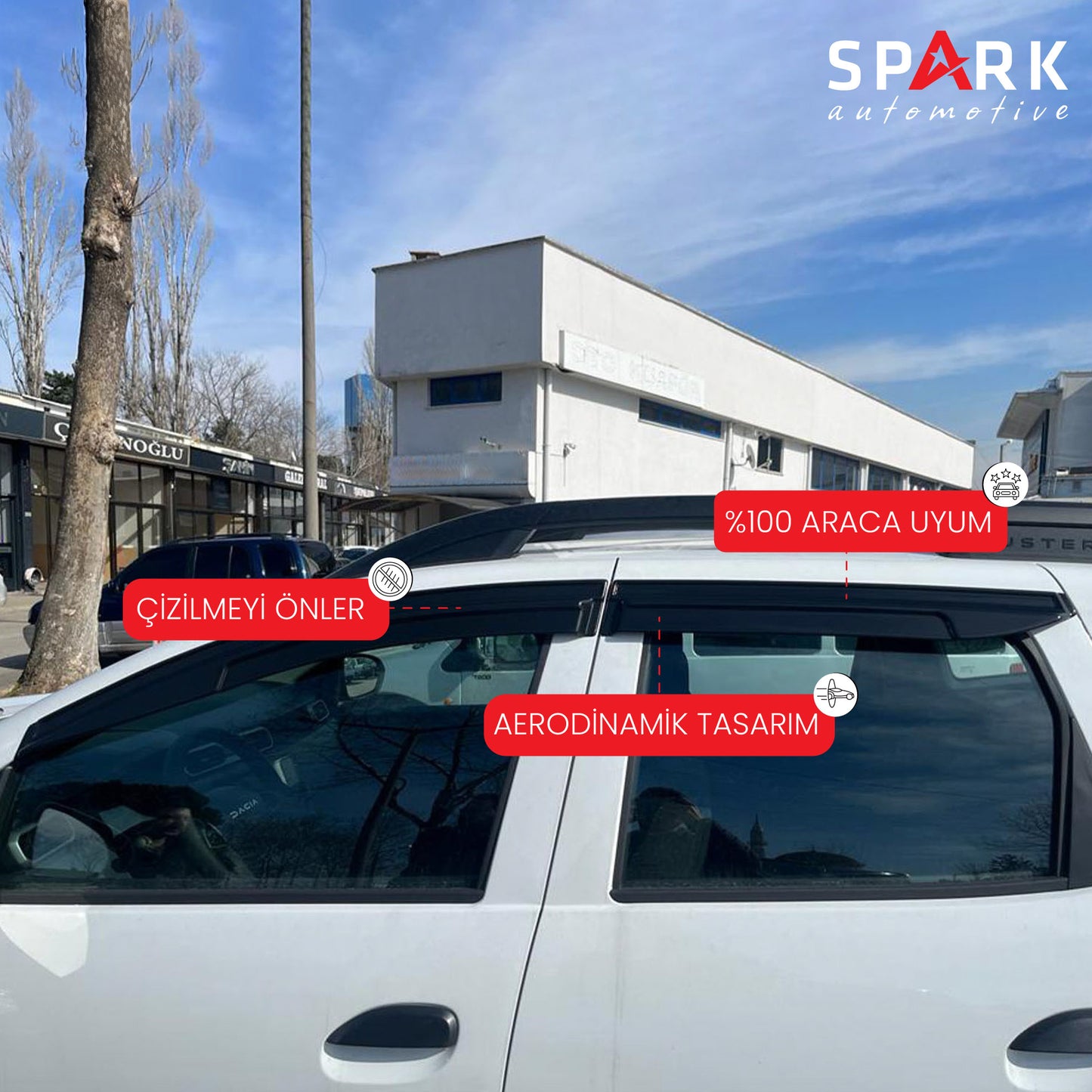 Dacia Duster 2018-2024 Yıl Aralığı Uyumlu Cam Rüzgarlığı 4 Parça