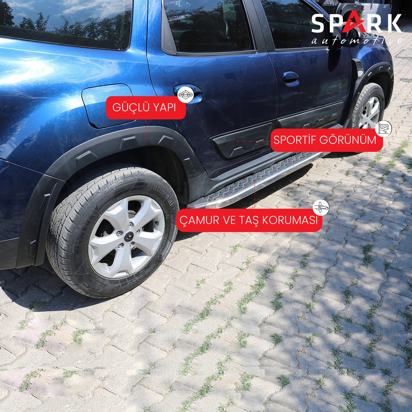 Dacia Duster 2018-2024 Yıl Aralığı Uyumlu Damalı Çamurluk Dodik 8 Parça