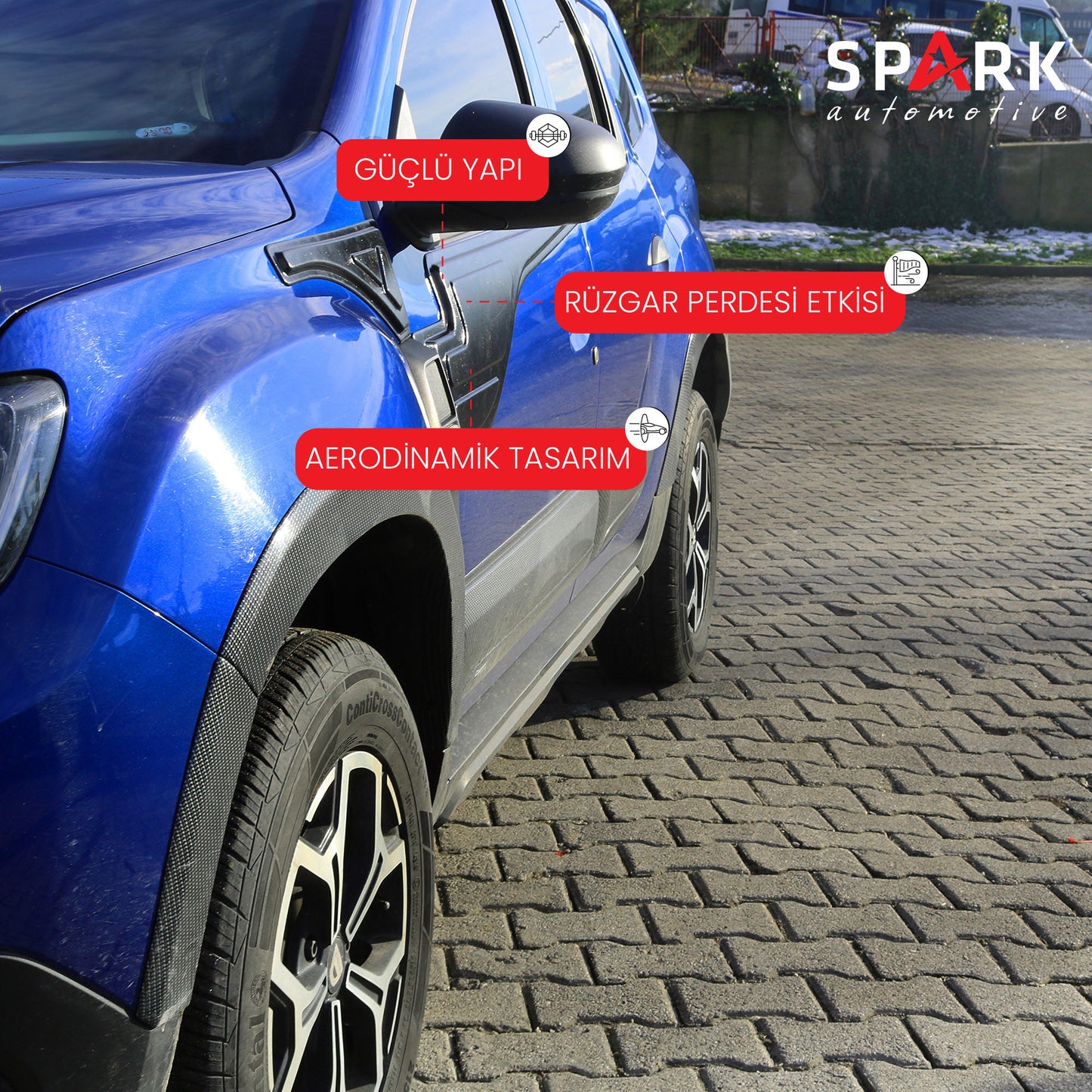 Dacia Duster 2018-2024 Yıl Aralığı Uyumlu Yarasa Kapı Kaplama 4 Parça