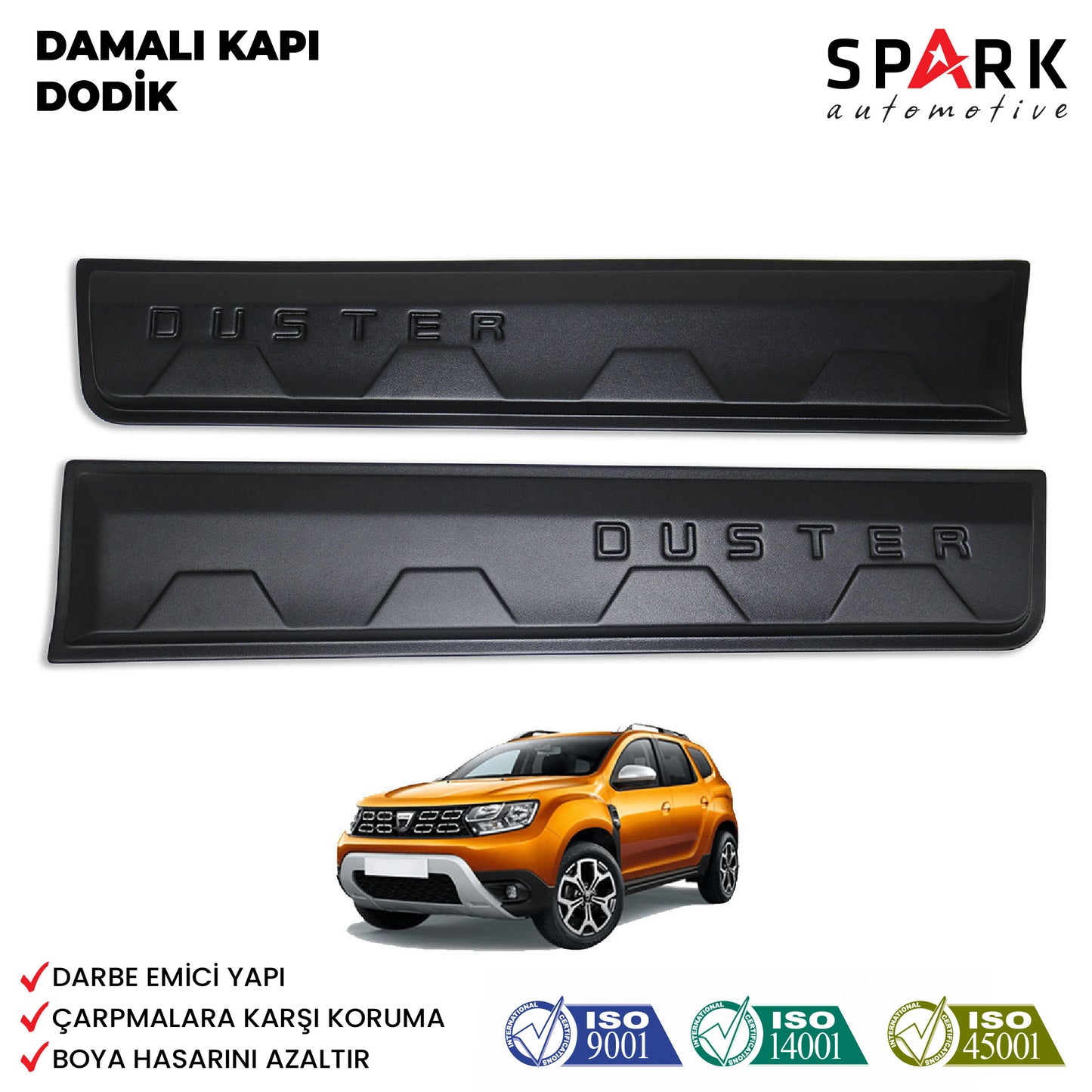 Dacia Duster 2018-2024 Yıl Aralığı Uyumlu Damalı Kapı Dodik 4 Parça