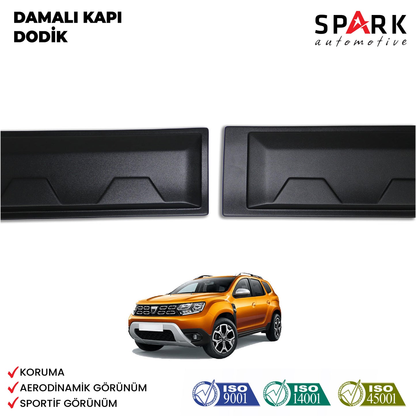 Dacia Duster 2018-2024 Yıl Aralığı Uyumlu Damalı Kapı Dodik 4 Parça