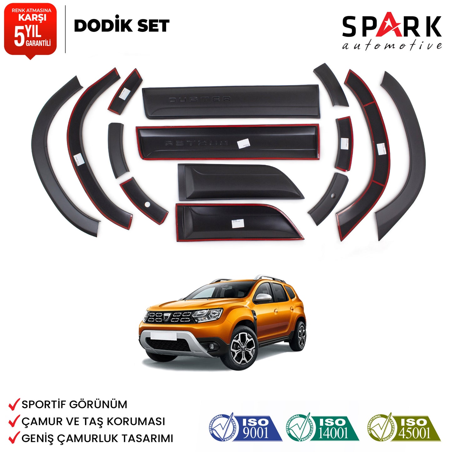 Dacia Duster 2018-2024 Yıl Aralığı Uyumlu Dodik Set 12 Parça