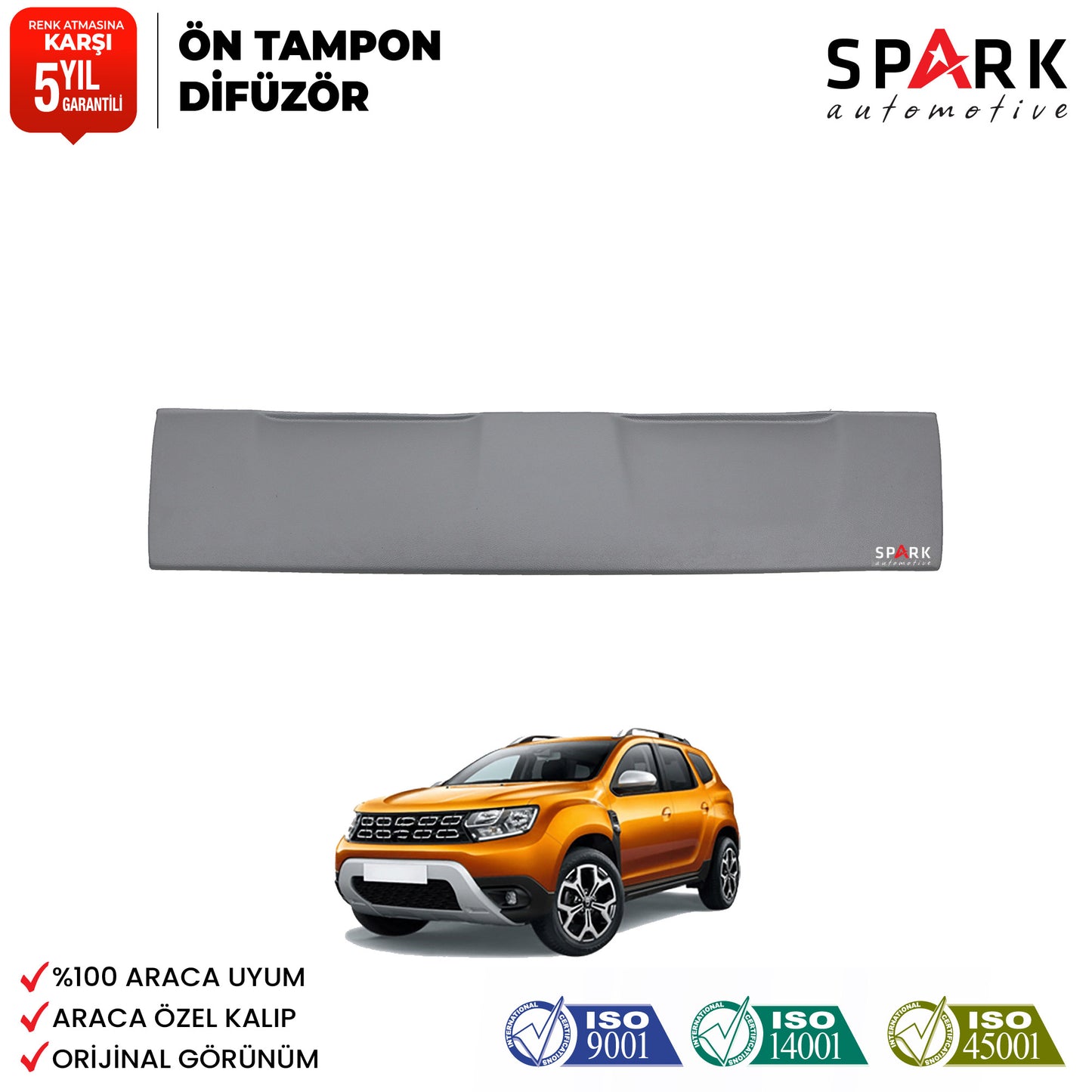 Dacia Duster 2018-2024 Yıl Aralığı Uyumlu Ön Tampon Difüzör