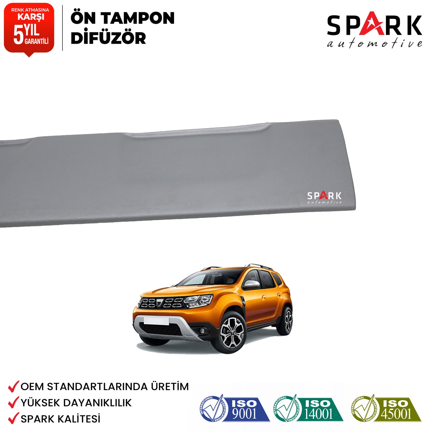 Dacia Duster 2018-2024 Yıl Aralığı Uyumlu Ön Tampon Difüzör