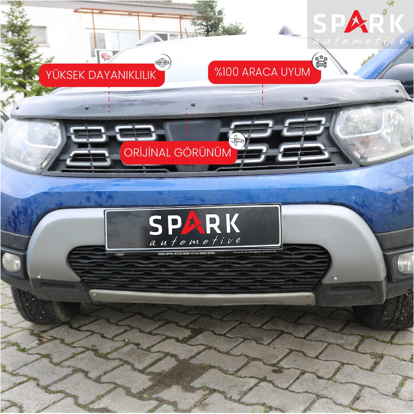 Dacia Duster 2018-2024 Yıl Aralığı Uyumlu Ön Tampon U Difüzör