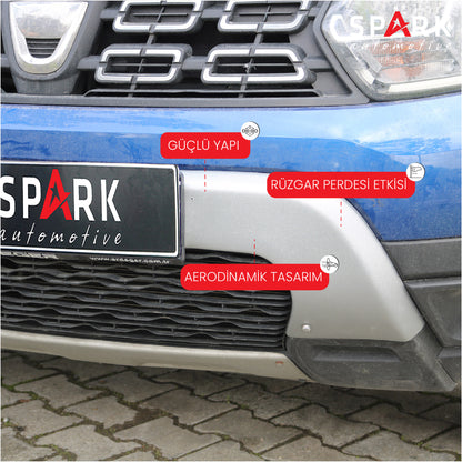 Dacia Duster 2018-2024 Yıl Aralığı Uyumlu Ön Tampon U Difüzör
