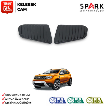 Dacia Duster 2018-2024 Yıl Aralığı Uyumlu Plastik Kelebek Cam 2 Parça