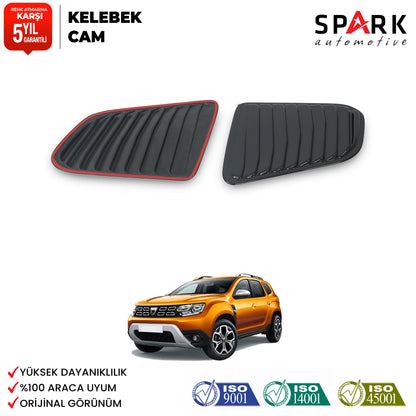 Dacia Duster 2018-2024 Yıl Aralığı Uyumlu Plastik Kelebek Cam 2 Parça