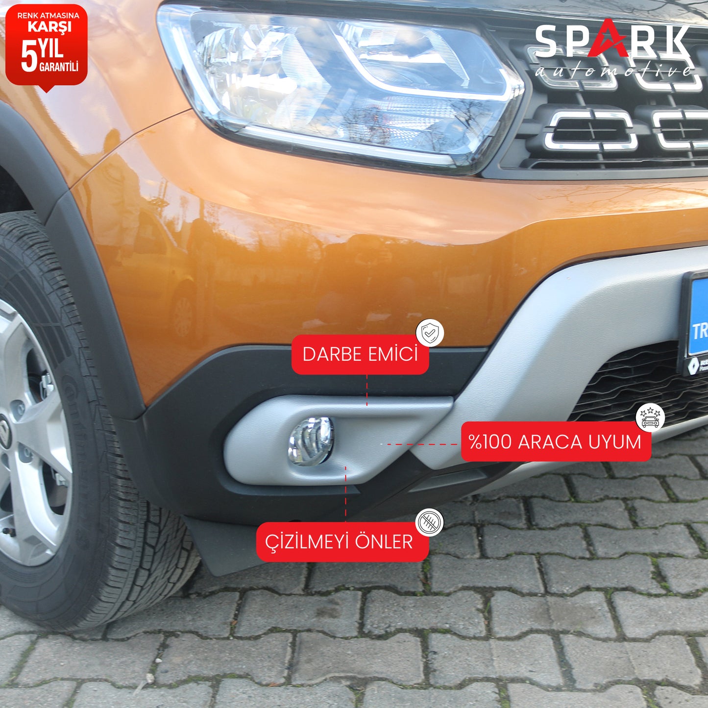 Dacia Duster 2018-2024 Yıl Aralığı Uyumlu Sis Farı Çerçevesi 2 Parça