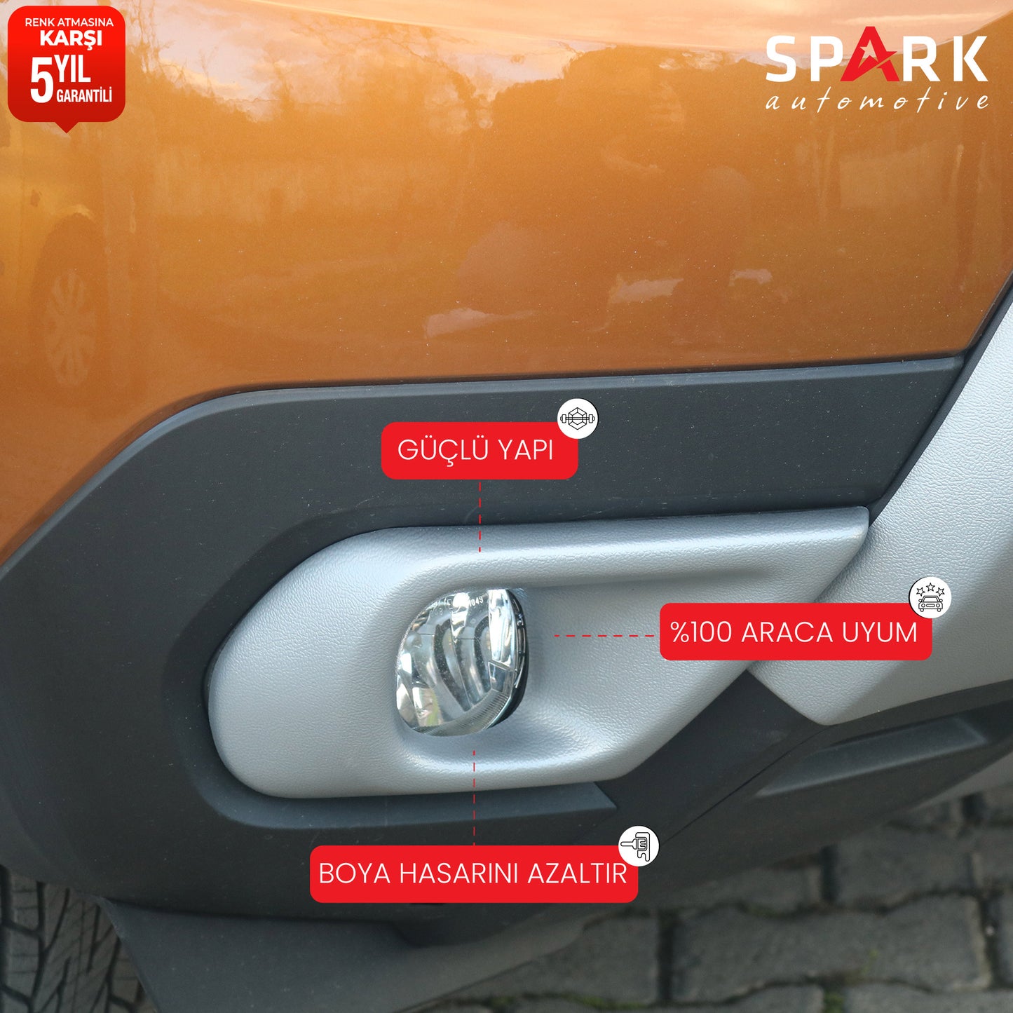 Dacia Duster 2018-2024 Yıl Aralığı Uyumlu Sis Farı Çerçevesi 2 Parça