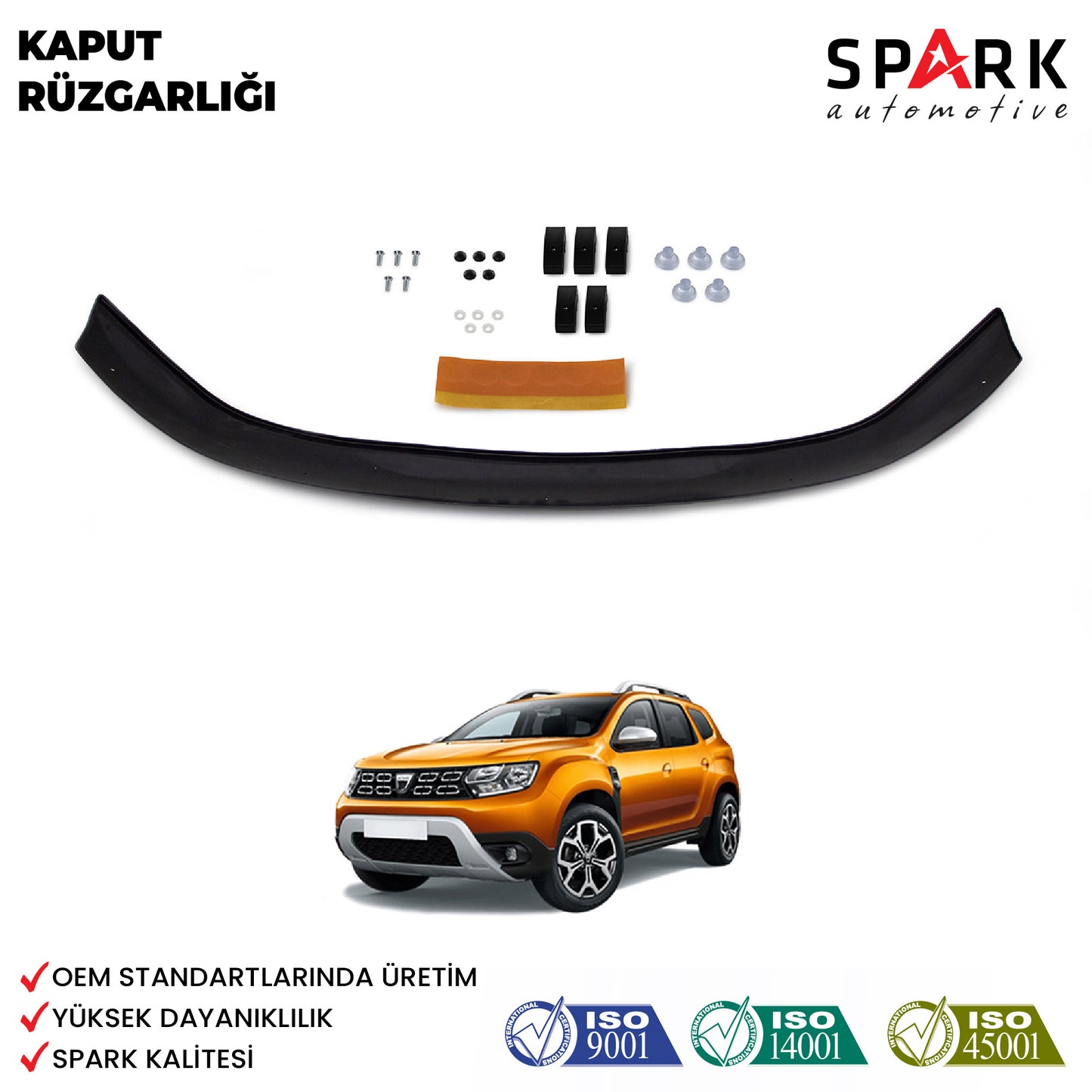 Dacia Duster 2018-2024 Yıl Aralığı Uyumlu Kaput Rüzgarlığı 3mm