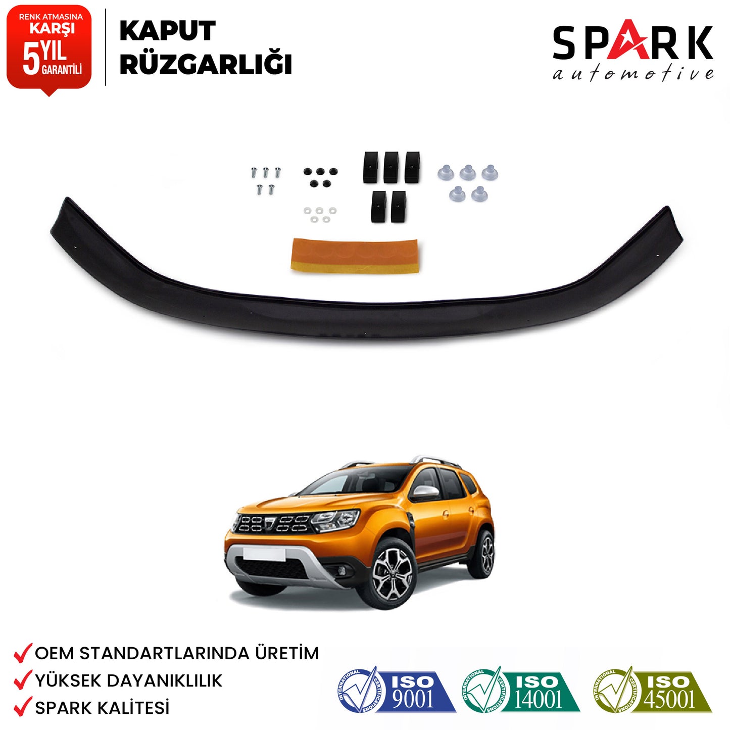 Dacia Duster 2018-2024 Yıl Aralığı Uyumlu Kaput Rüzgarlığı 4mm