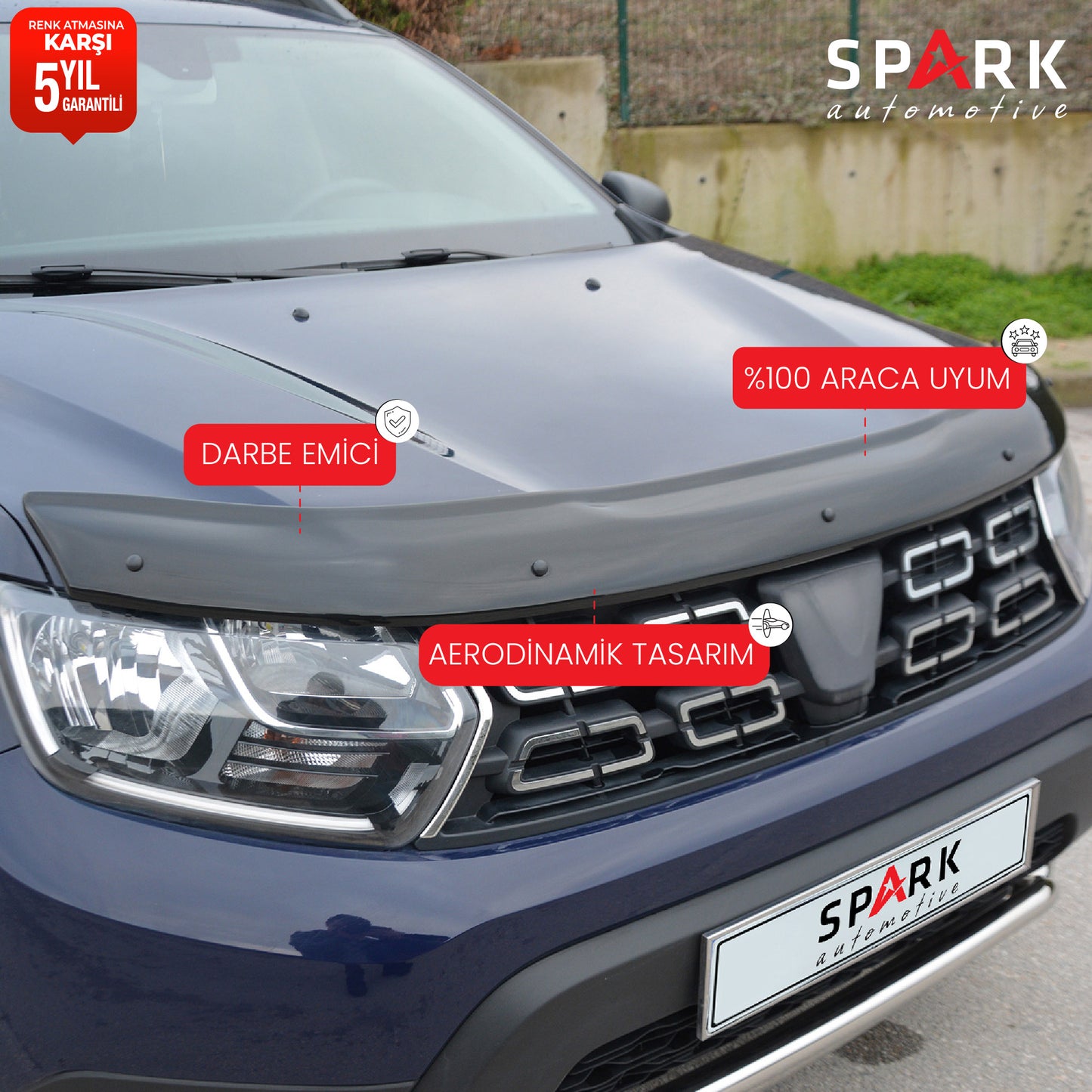 Dacia Duster 2018-2024 Yıl Aralığı Uyumlu Kaput Rüzgarlığı 4mm