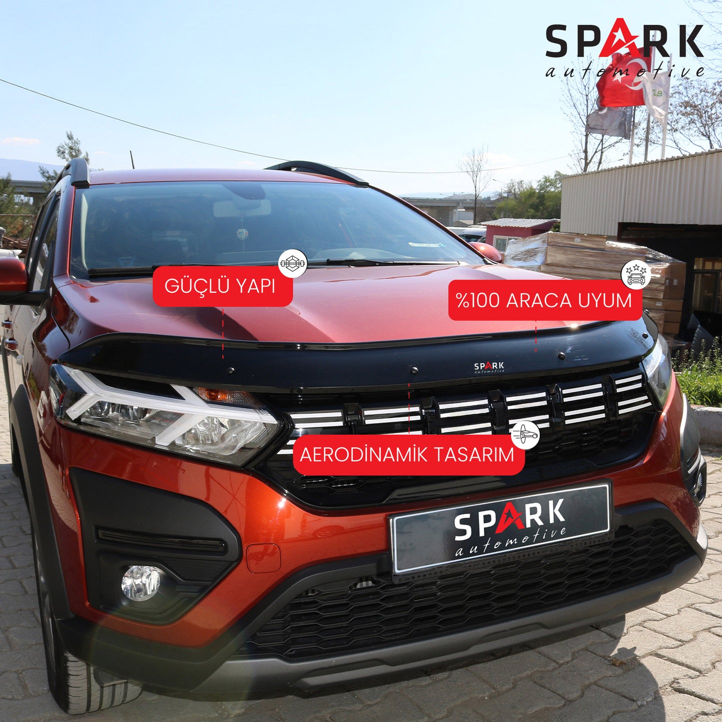 Dacia Jogger 2022- Yılı ve Sonrası Uyumlu Kaput Rüzgarlığı 4mm